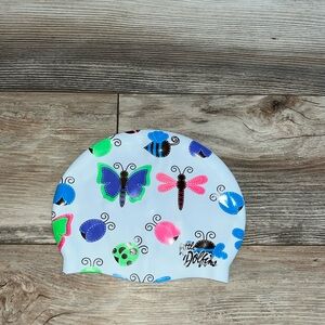 Girls little dolphins swim cap size (S) about ages 5-7